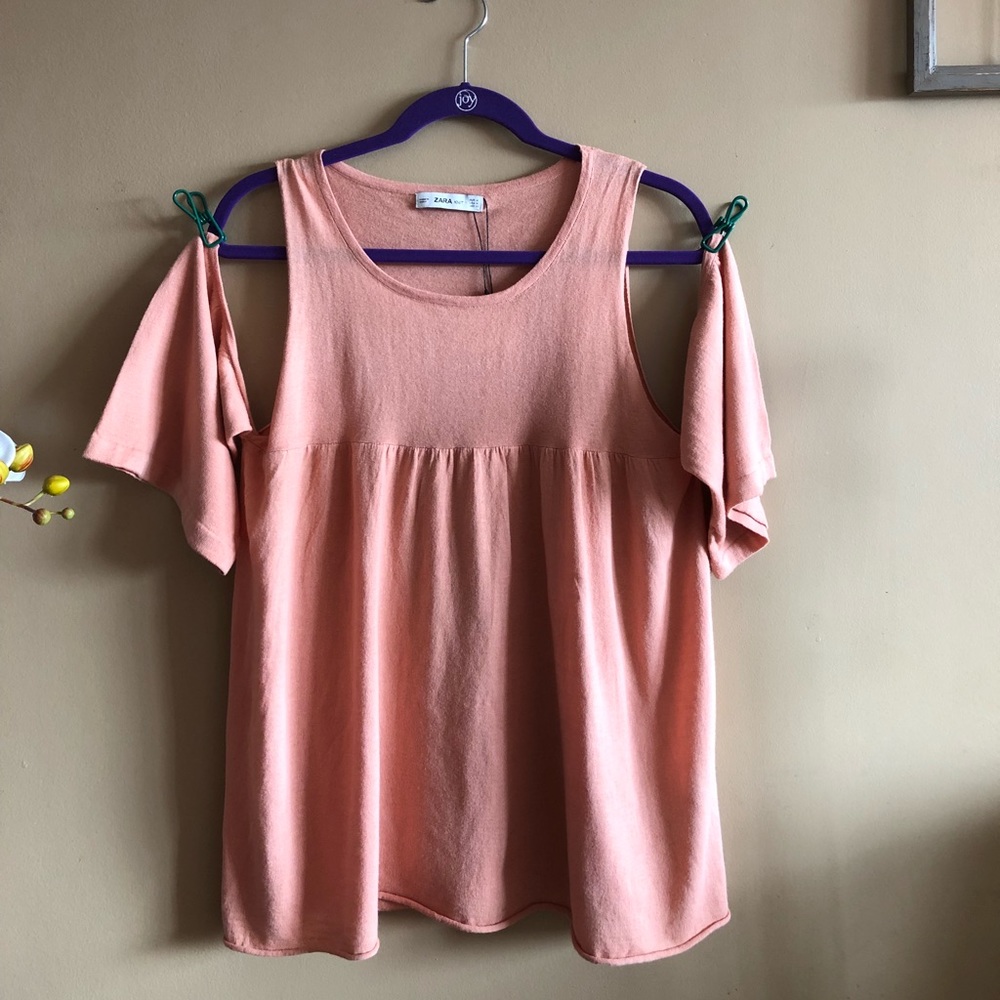 Zara Knit Cold Shoulder Sweater Sz Medium